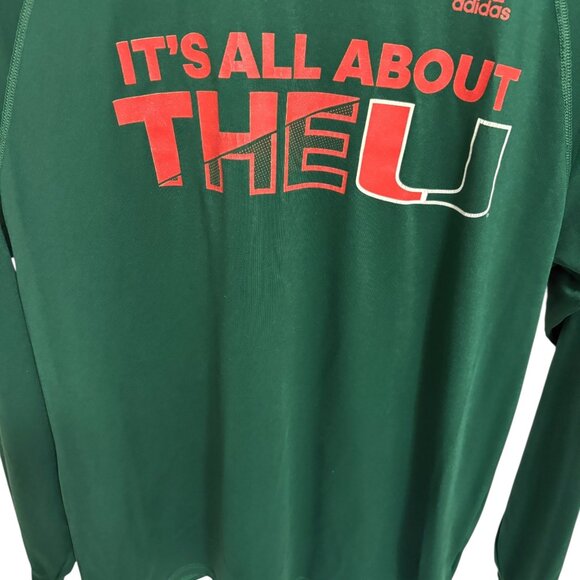 Miami Hurricanes Its All About the U Long Sleeve T Shirt Medium Adidas Vintage - Picture 3 of 6